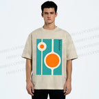 Unisex Bauhaus Design Printed Washed Tee