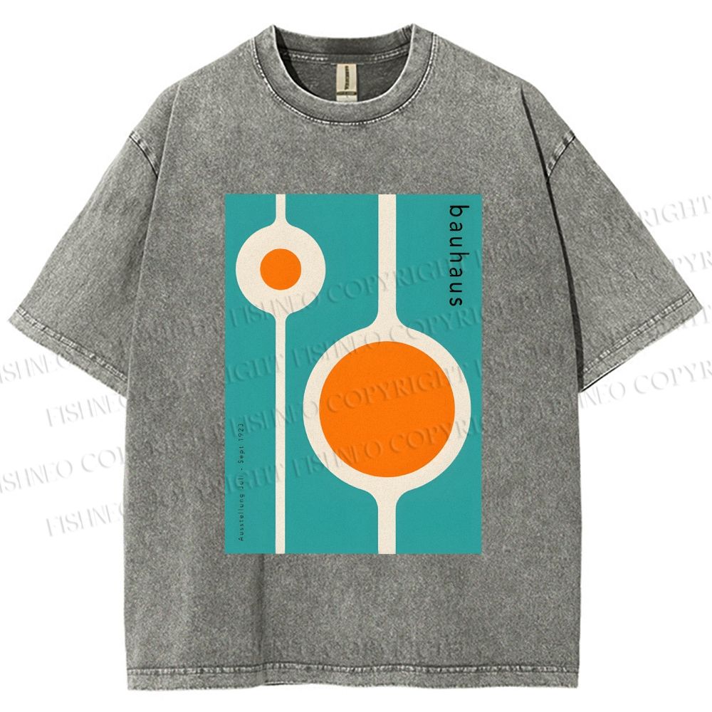 Unisex Bauhaus Design Printed Washed Tee