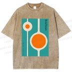 Unisex Bauhaus Design Printed Washed Tee