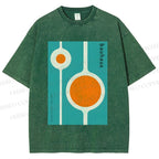Unisex Bauhaus Design Printed Washed Tee