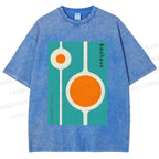 Unisex Bauhaus Design Printed Washed Tee