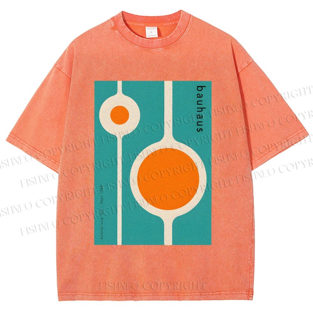 Unisex Bauhaus Design Printed Washed Tee
