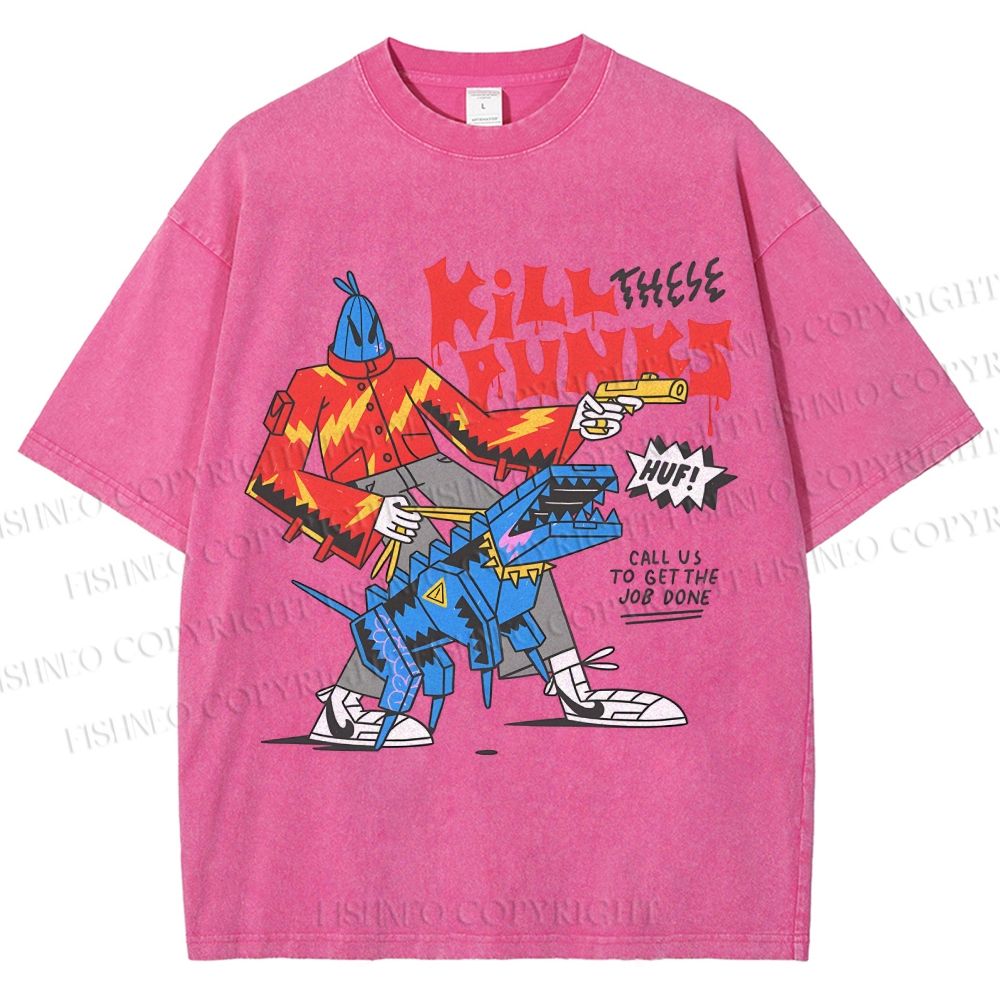 Unisex Kill Punks Printed Washed Tee