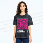 Unisex Japanese Yayoi Kusama Graffiti Printed Washed Tee