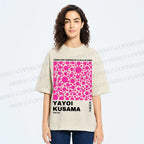 Unisex Japanese Yayoi Kusama Graffiti Printed Washed Tee