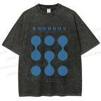 Unisex Bauhaus Design Printed Washed Tee
