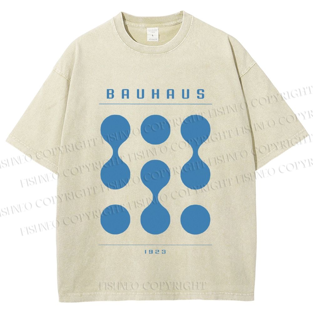 Unisex Bauhaus Design Printed Washed Tee