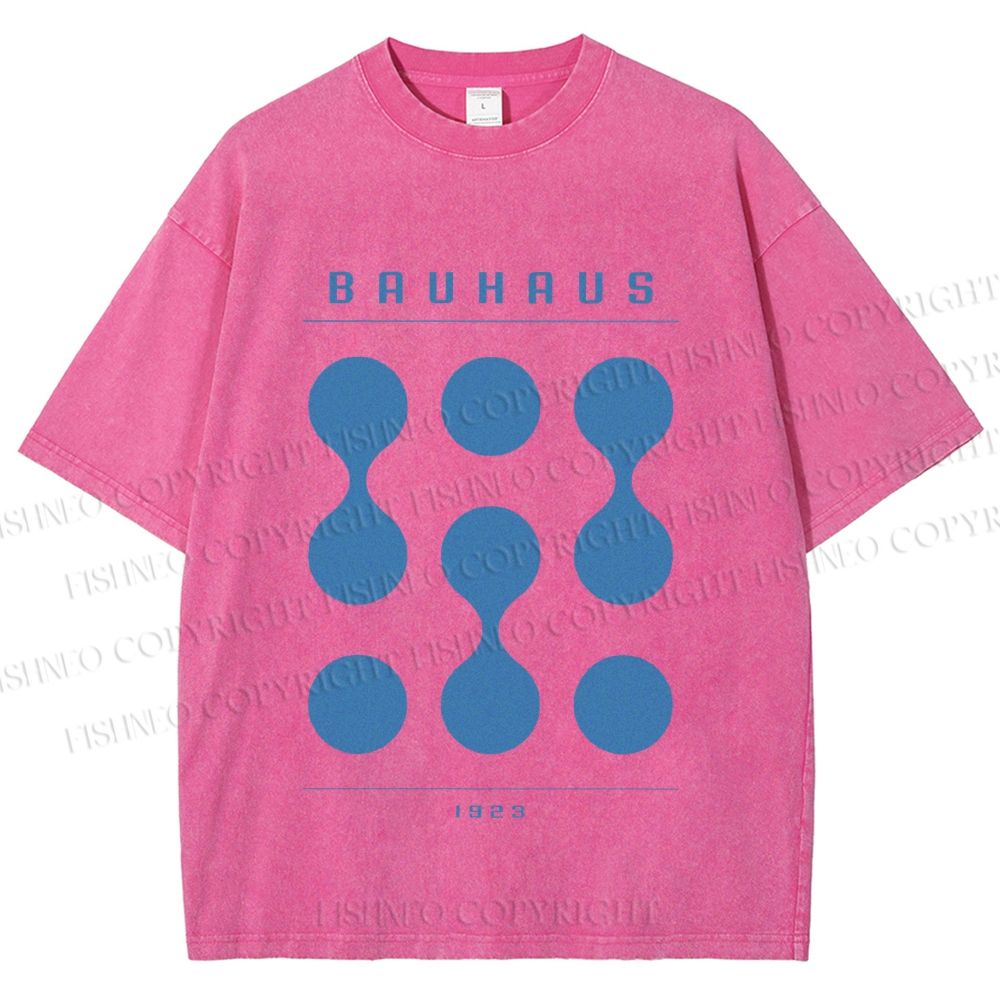 Unisex Bauhaus Design Printed Washed Tee