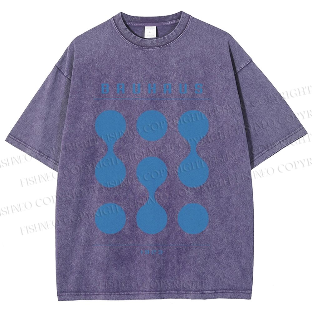 Unisex Bauhaus Design Printed Washed Tee