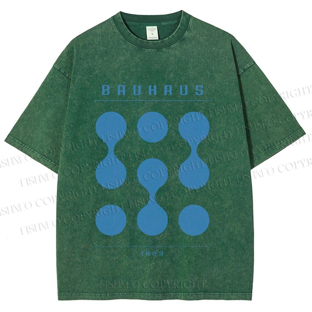 Unisex Bauhaus Design Printed Washed Tee