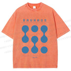 Unisex Bauhaus Design Printed Washed Tee