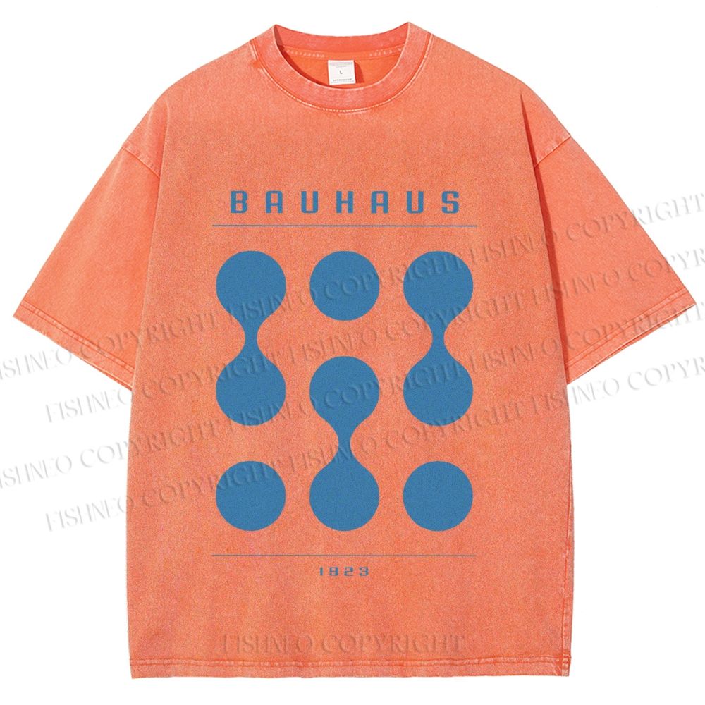 Unisex Bauhaus Design Printed Washed Tee