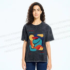 Unisex Vintage Bauhaus Graffiti Design Printed Washed Tee