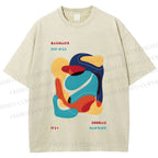 Unisex Vintage Bauhaus Graffiti Design Printed Washed Tee