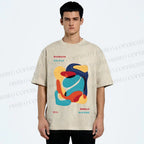 Unisex Vintage Bauhaus Graffiti Design Printed Washed Tee