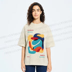 Unisex Vintage Bauhaus Graffiti Design Printed Washed Tee