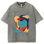 Unisex Vintage Bauhaus Graffiti Design Printed Washed Tee
