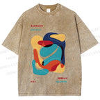 Unisex Vintage Bauhaus Graffiti Design Printed Washed Tee