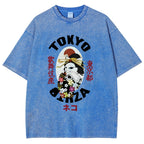 Geisha Cat Japan Washed T-Shirt