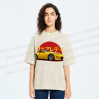 Unisex Japanese Cars Printed Washed Tee
