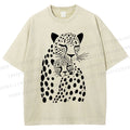 Unisex Leopards Printed Washed Tee