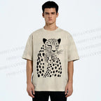 Unisex Leopards Printed Washed Tee