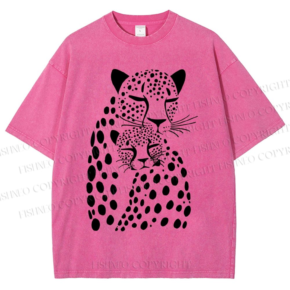 Unisex Leopards Printed Washed Tee