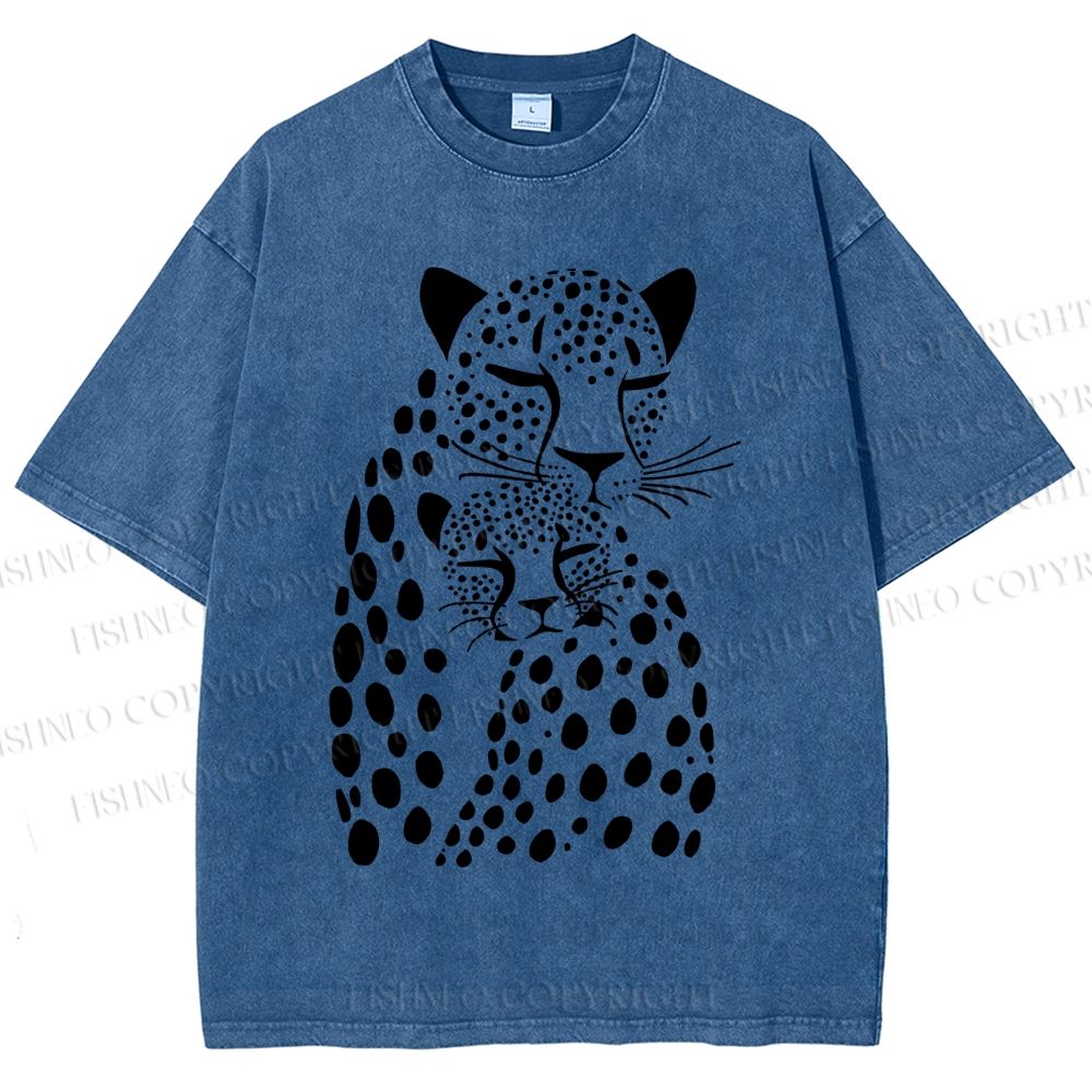 Unisex Leopards Printed Washed Tee