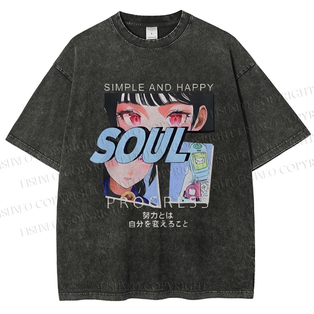 Unisex Soul Progress Printed Washed Tee