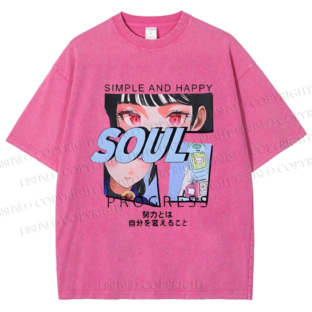 Unisex Soul Progress Printed Washed Tee