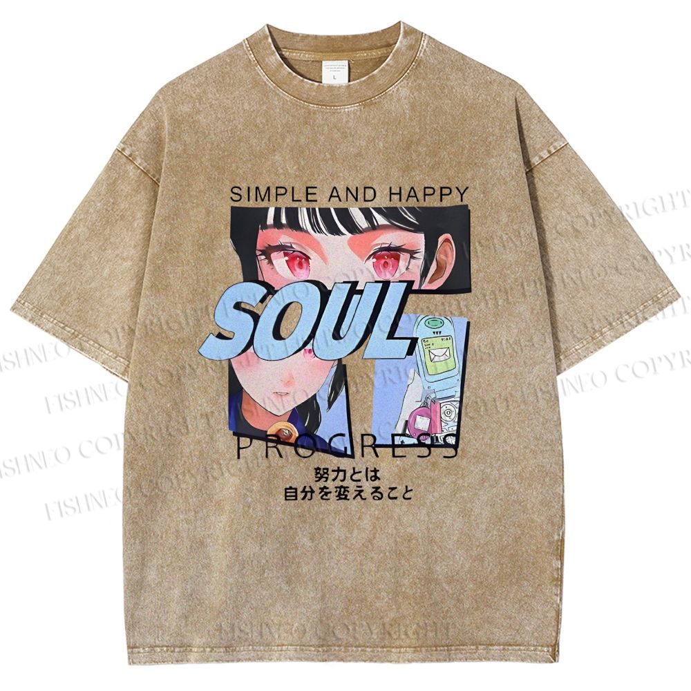 Unisex Soul Progress Printed Washed Tee