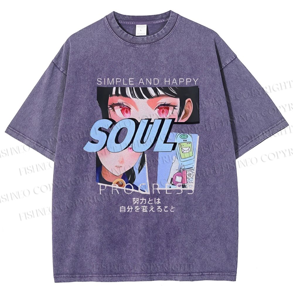 Unisex Soul Progress Printed Washed Tee