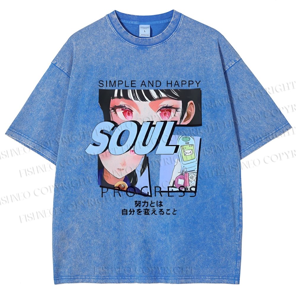 Unisex Soul Progress Printed Washed Tee