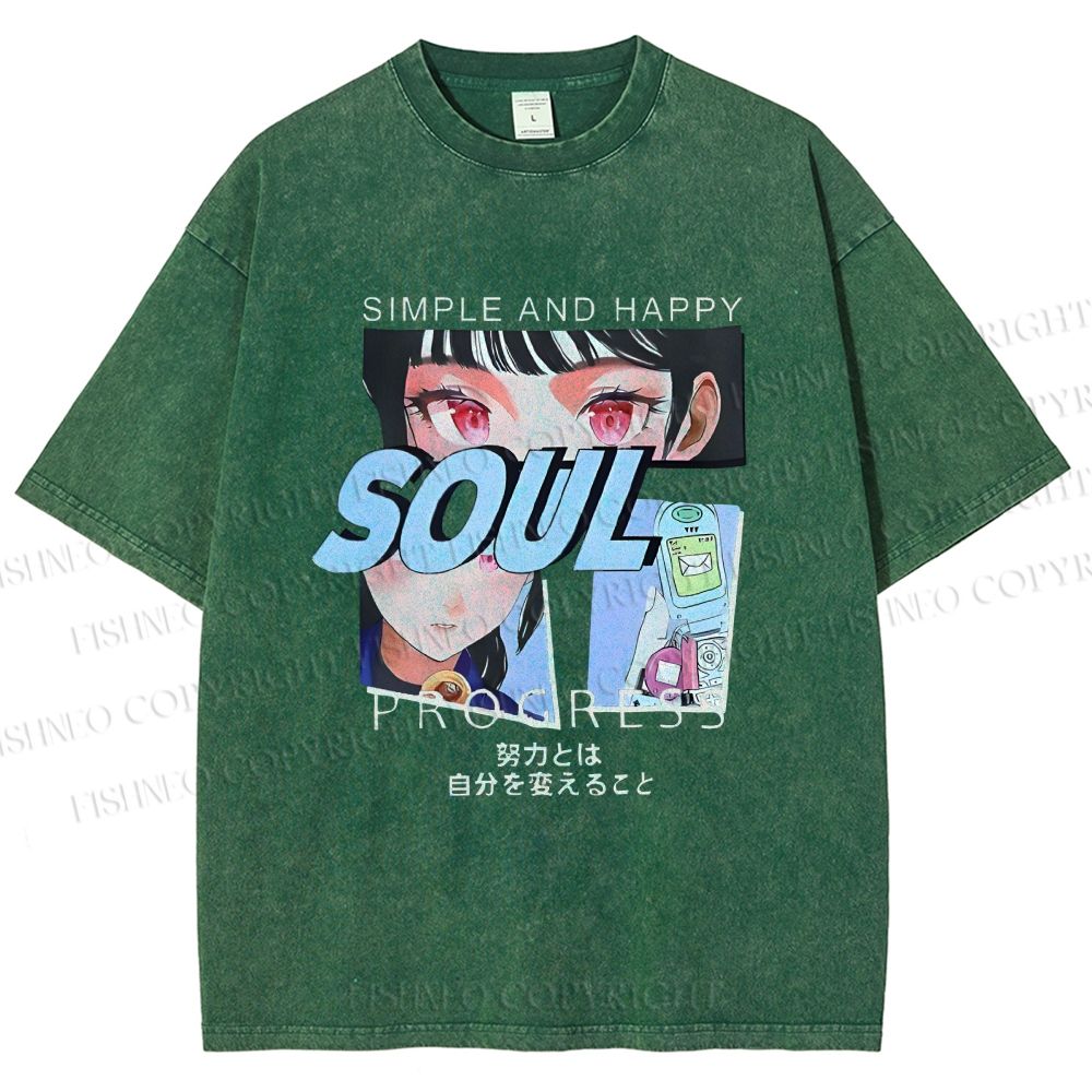 Unisex Soul Progress Printed Washed Tee
