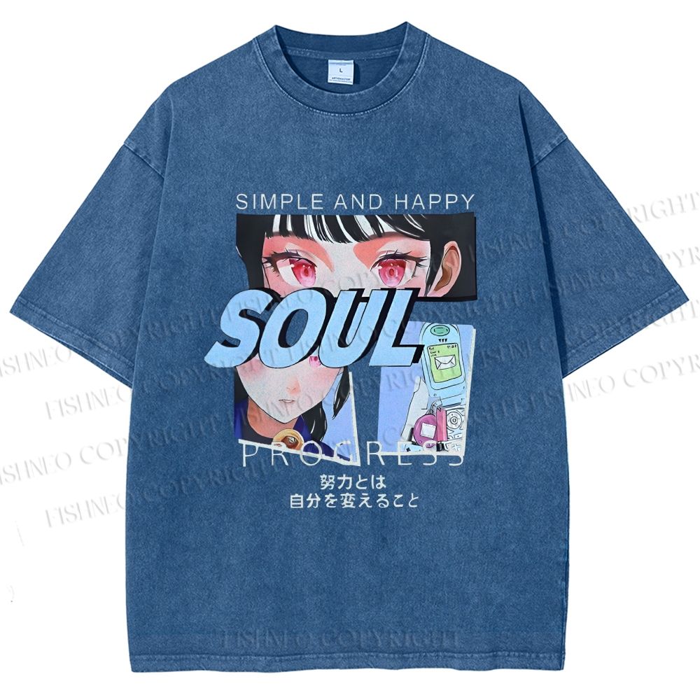Unisex Soul Progress Printed Washed Tee
