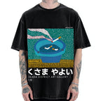 Japanese Polka Dot Art Cigarette Butts Vintage Washed T-shirt