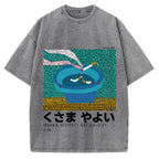 Japanese Polka Dot Art Cigarette Butts Vintage Washed T-shirt