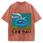 Japanese Polka Dot Art Cigarette Butts Vintage Washed T-shirt