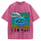 Japanese Polka Dot Art Cigarette Butts Vintage Washed T-shirt