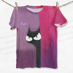 Unisex Psst Cat Printed Classic T-shirt