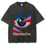 Unisex Geometric Art Eyes Printed Washed Tee