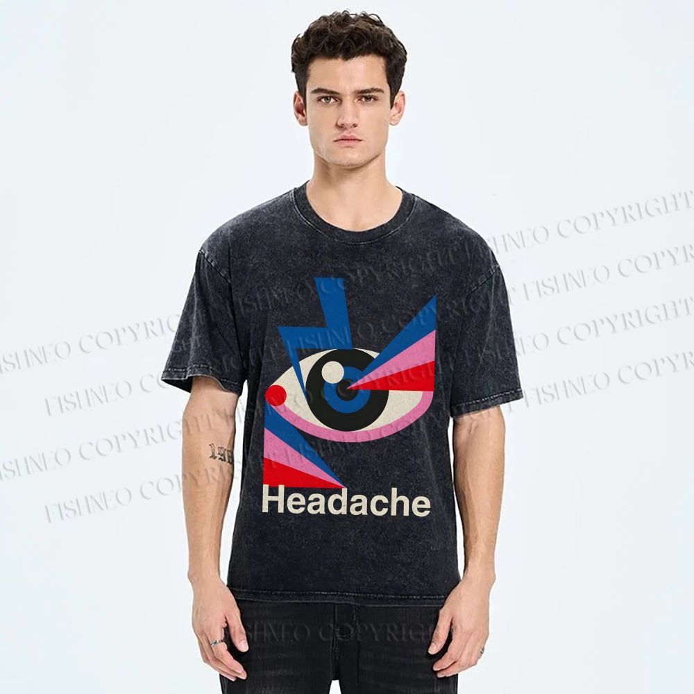 Unisex Geometric Art Eyes Printed Washed Tee