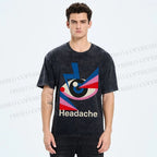 Unisex Geometric Art Eyes Printed Washed Tee