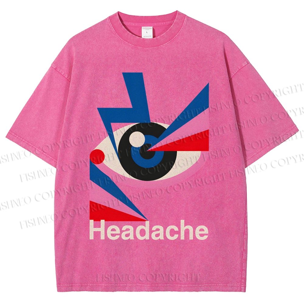 Unisex Geometric Art Eyes Printed Washed Tee