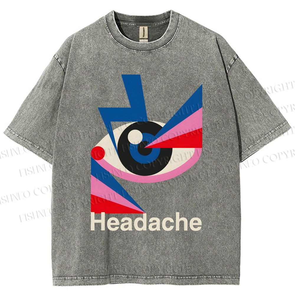 Unisex Geometric Art Eyes Printed Washed Tee