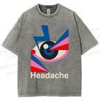 Unisex Geometric Art Eyes Printed Washed Tee