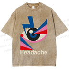 Unisex Geometric Art Eyes Printed Washed Tee
