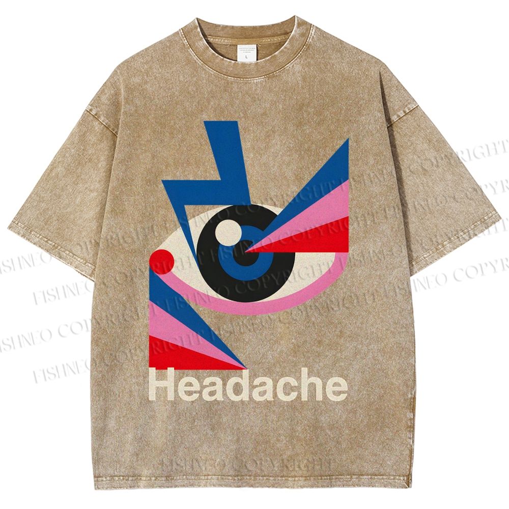 Unisex Geometric Art Eyes Printed Washed Tee