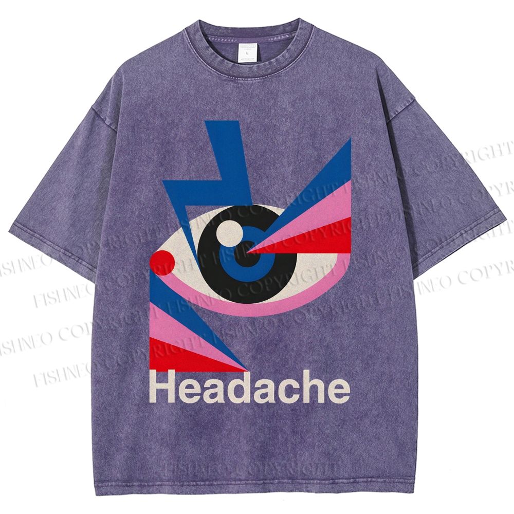 Unisex Geometric Art Eyes Printed Washed Tee