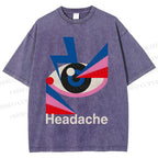 Unisex Geometric Art Eyes Printed Washed Tee